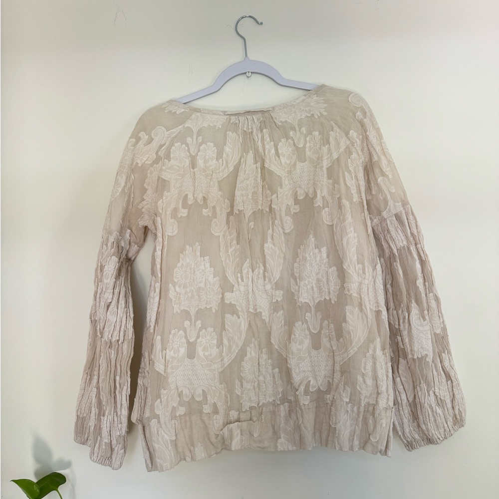 Piazza Sempione embossed ivory Women's Top - Picture 2 of 8